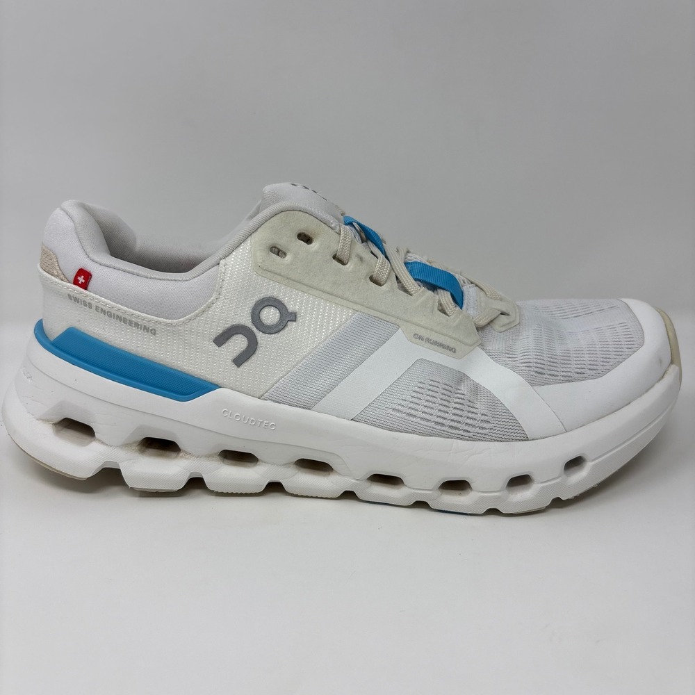 On Cloudrunner 2 Women's Size 8.5 White Blue Running Shoes (3WE10133195)